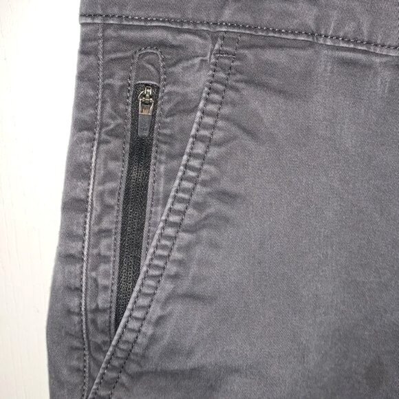 Mens Gray Straight-Leg Casual Pants 38x32 With Zip Pocket Cotton/Spandex Blend - Picture 4 of 9